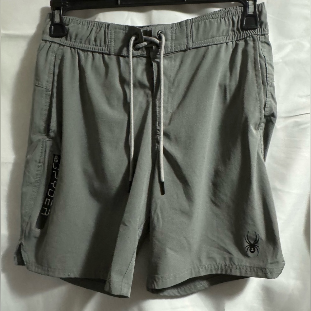 Spyder Swim SURF-SAND-SUN UV PROTECTION Gray Athletic Shorts with Zip Pocket Med